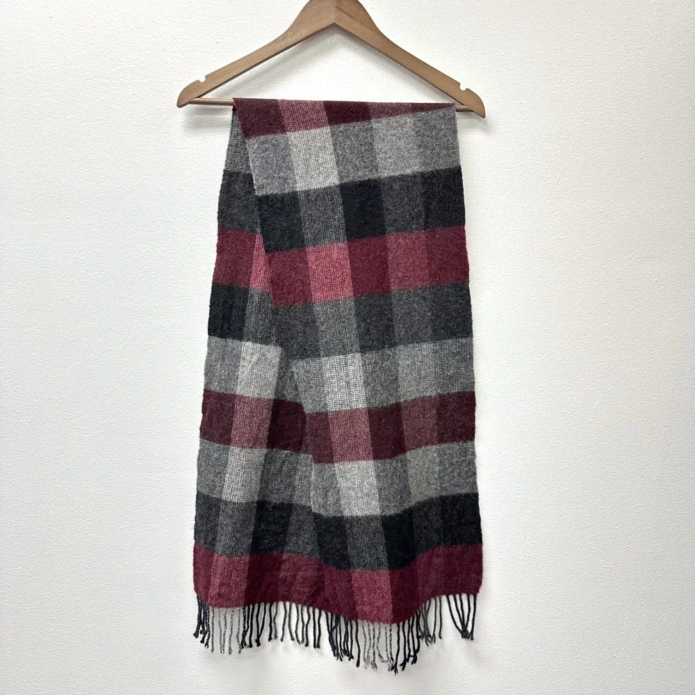 Unbranded Plaid Wool Tassel‎ Scarf 11.5